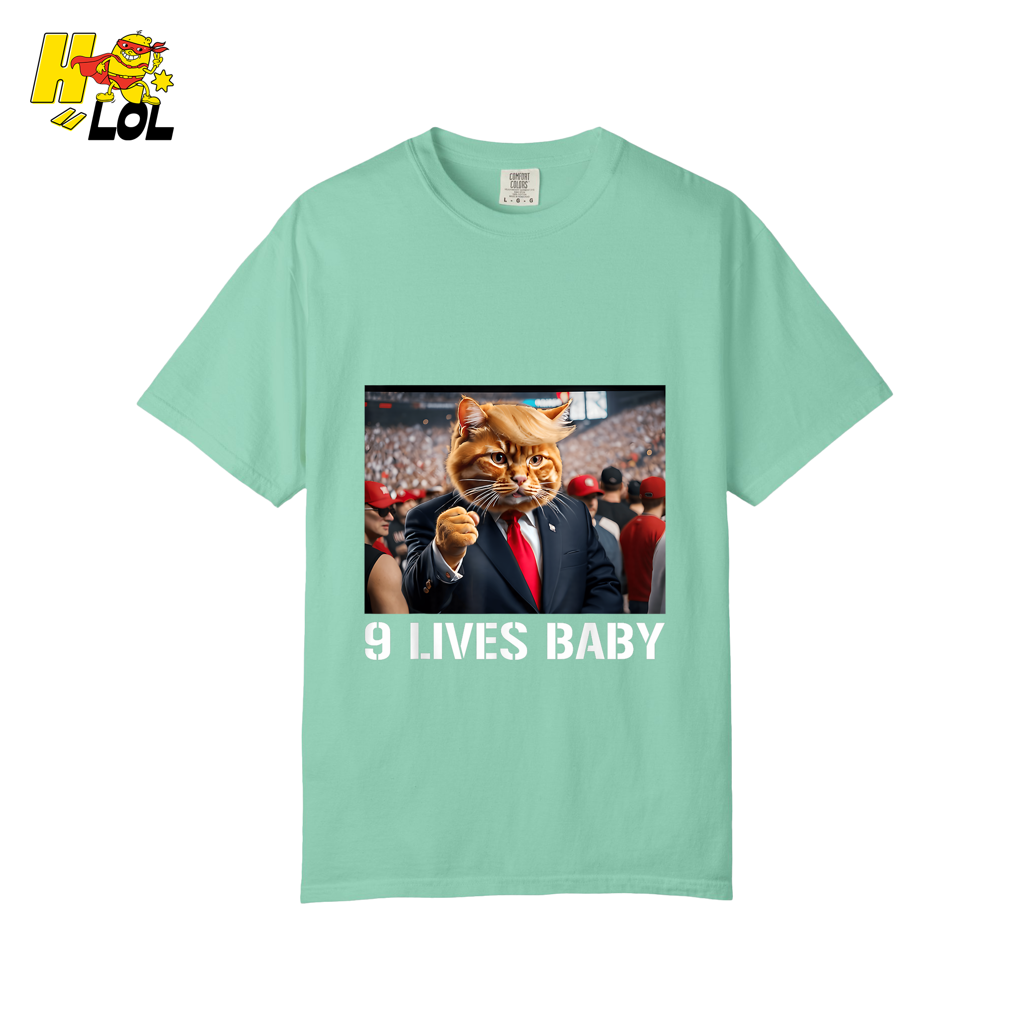 9 Lives Baby Shirt Funny Cat Meme Graphic Shirt - HQLOL