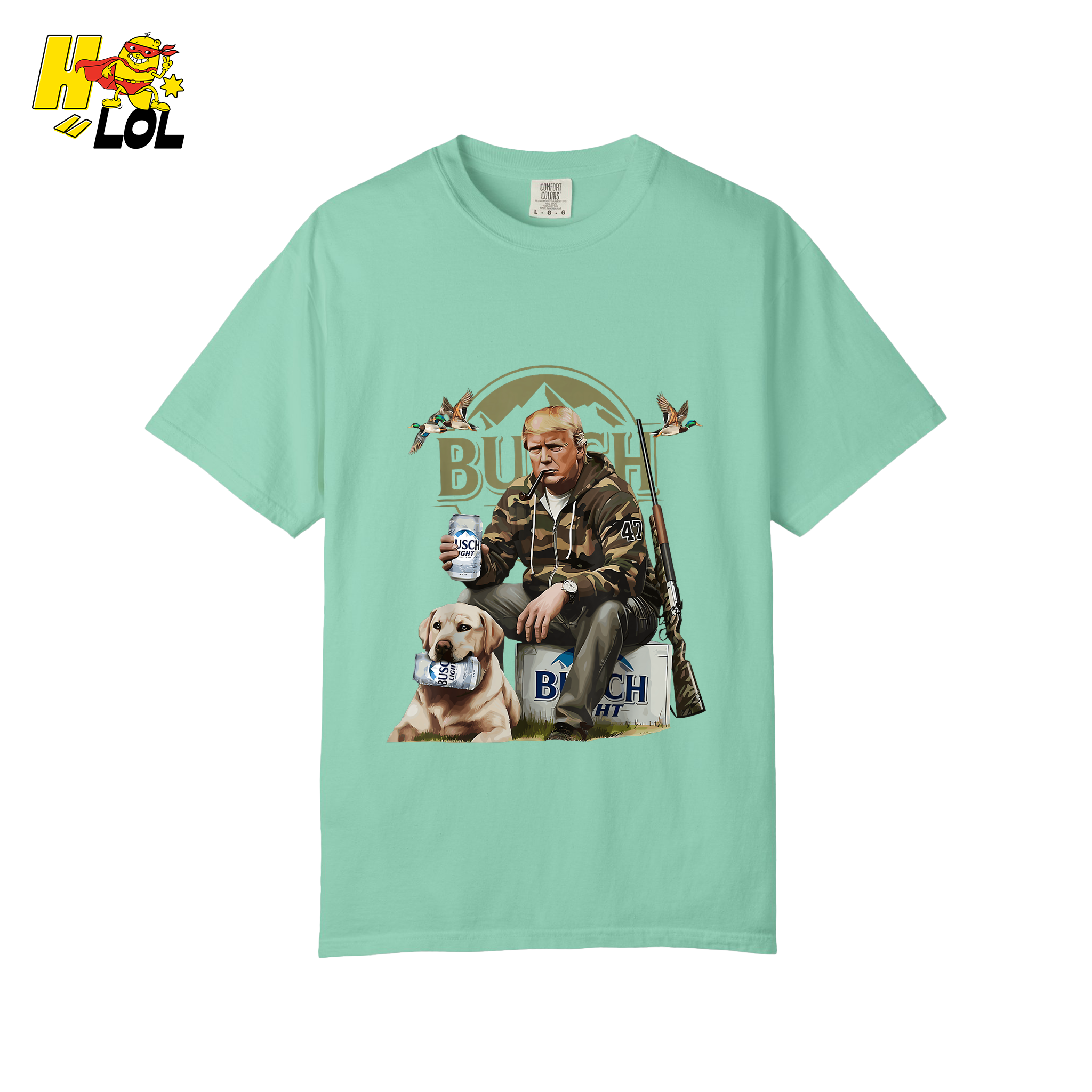 Busch Light Hunting Shirt Funny Deer Camp Dog Camo Shirt - HQLOL