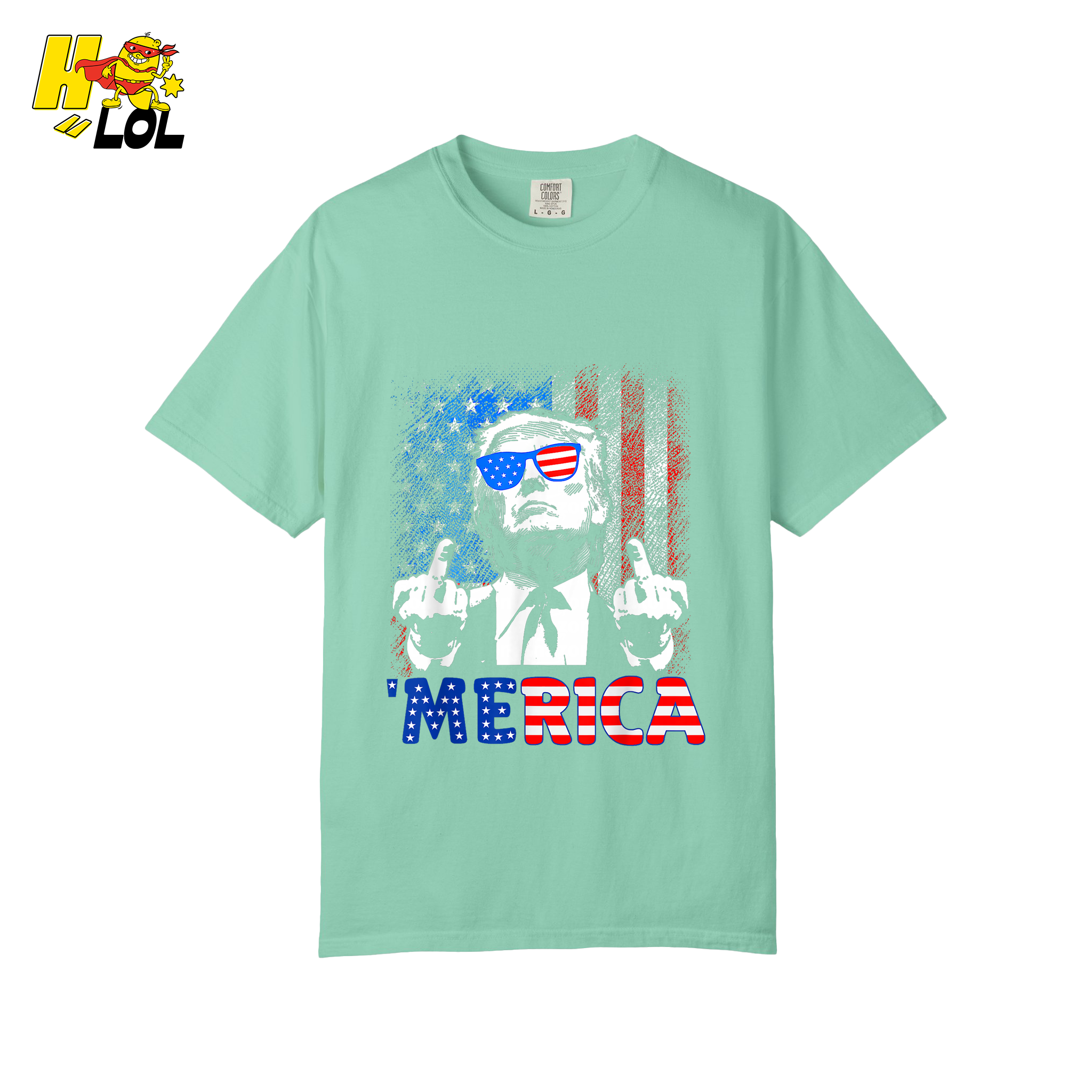Merica Shirt Funny Patriotic USA Flag Graphic Shirt - HQLOL