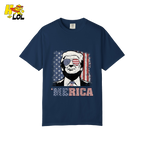Merica Shirt Patriotic USA Flag Sunglasses Graphic Sweatshirt - HQLOL