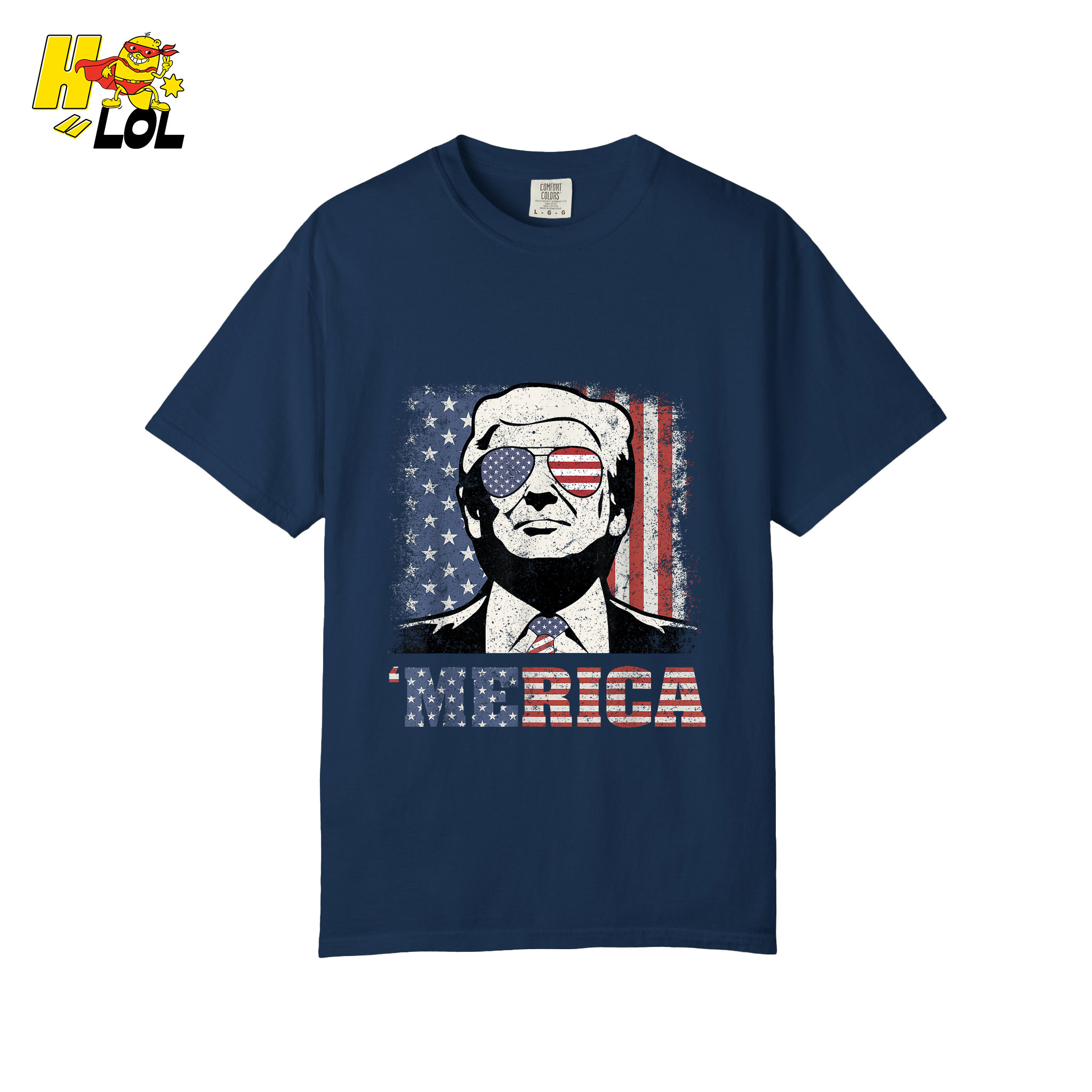 Merica Shirt Patriotic USA Flag Sunglasses Graphic Sweatshirt - HQLOL
