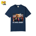 9 Lives Baby Shirt Funny Cat Meme Graphic Shirt - HQLOL