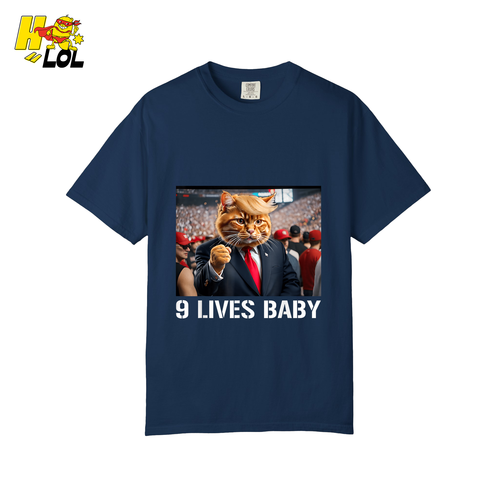 9 Lives Baby Shirt Funny Cat Meme Graphic Shirt - HQLOL