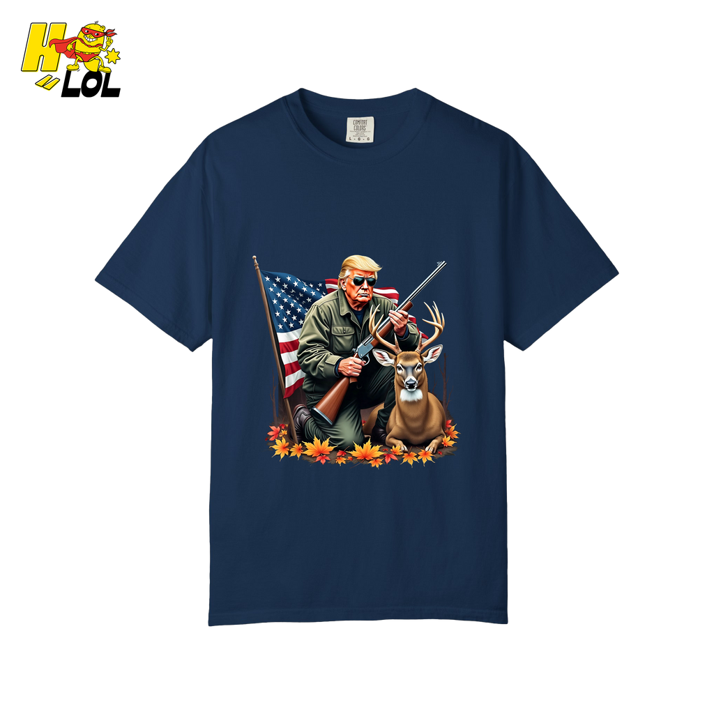 Patriotic Hunting Shirt Hunter Deer American Flag Graphic Shirt - HQLOL