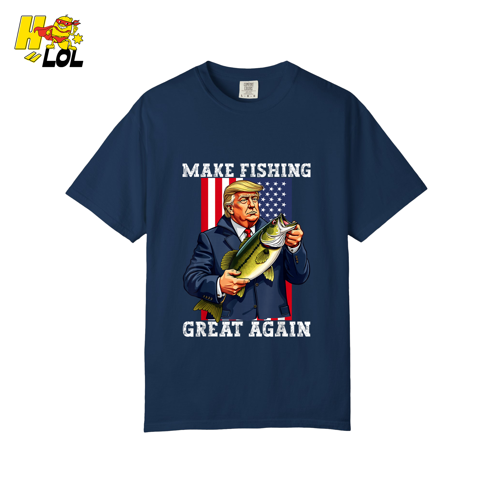 Make Fishing Great Again Shirt Funny Patriotic Bass Fishing Shirt - HQLOL
