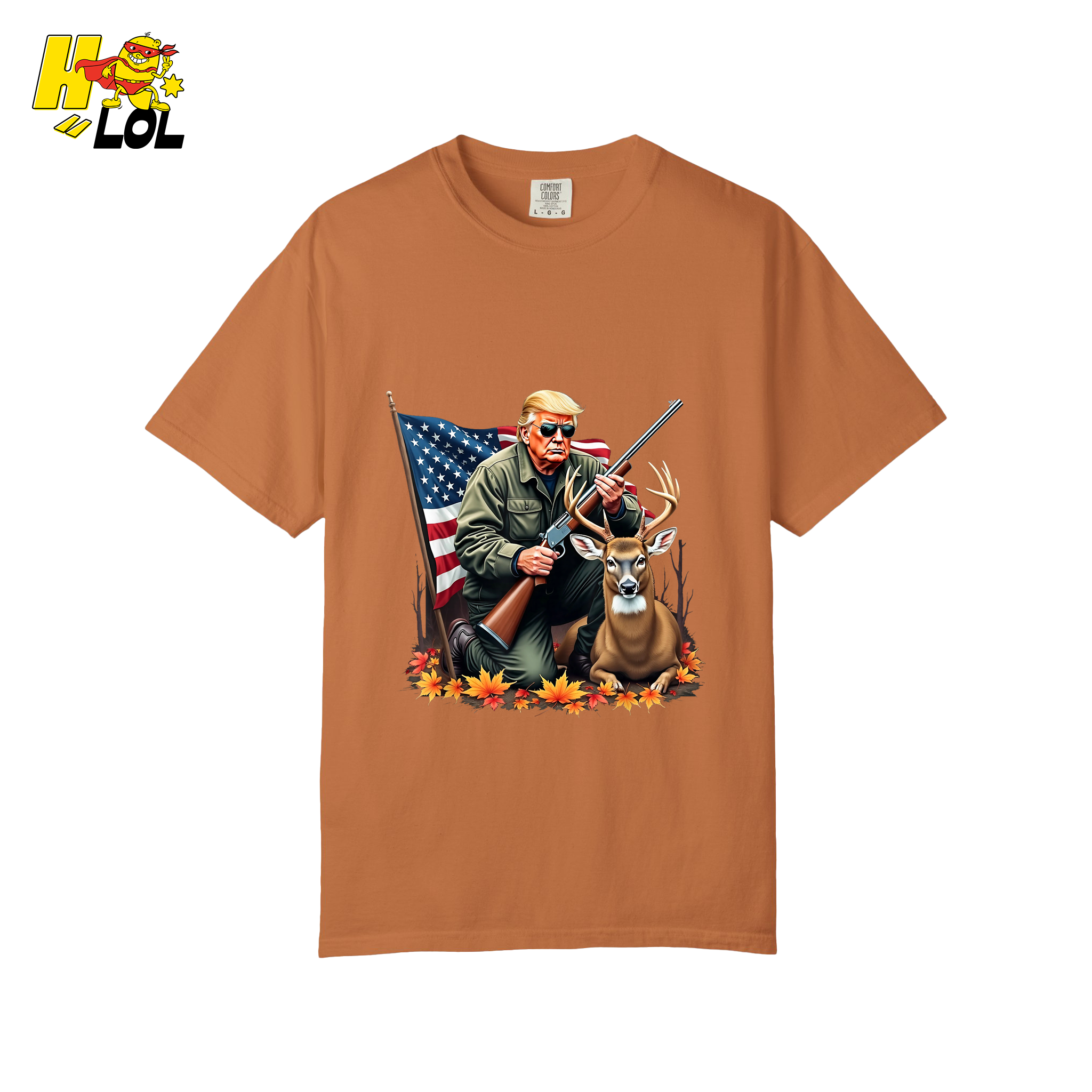 Patriotic Hunting Shirt Hunter Deer American Flag Graphic Shirt - HQLOL