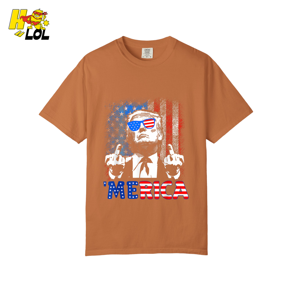 Merica Shirt Funny Patriotic USA Flag Graphic Shirt - HQLOL