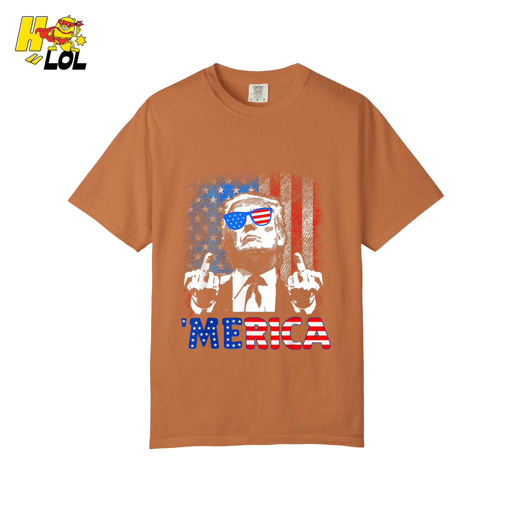 Merica Shirt Funny Patriotic USA Flag Graphic Shirt - HQLOL