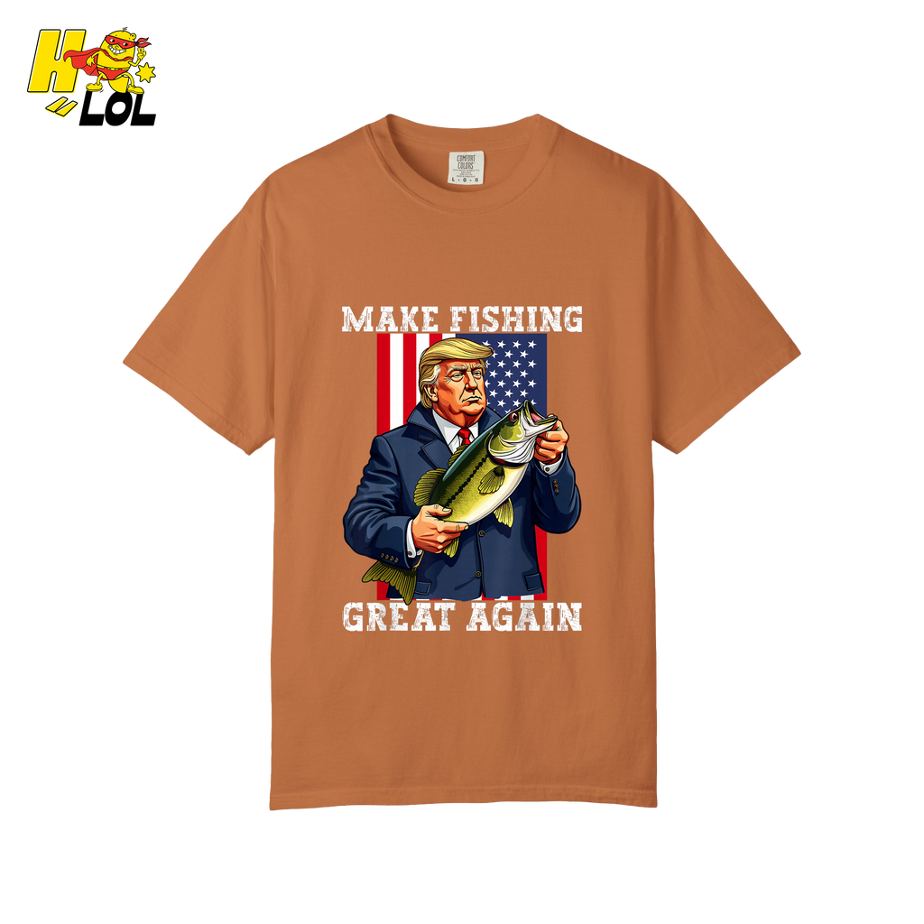 Make Fishing Great Again Shirt Funny Patriotic Bass Fishing Shirt - HQLOL
