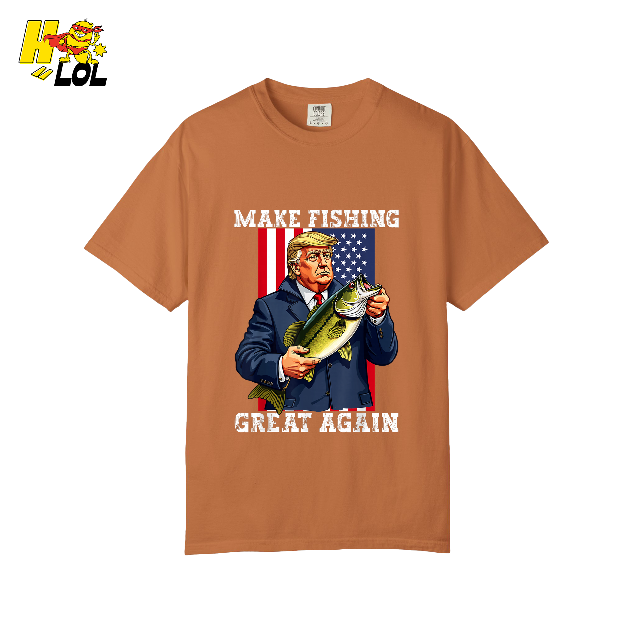 Make Fishing Great Again Shirt Funny Patriotic Bass Fishing Shirt - HQLOL