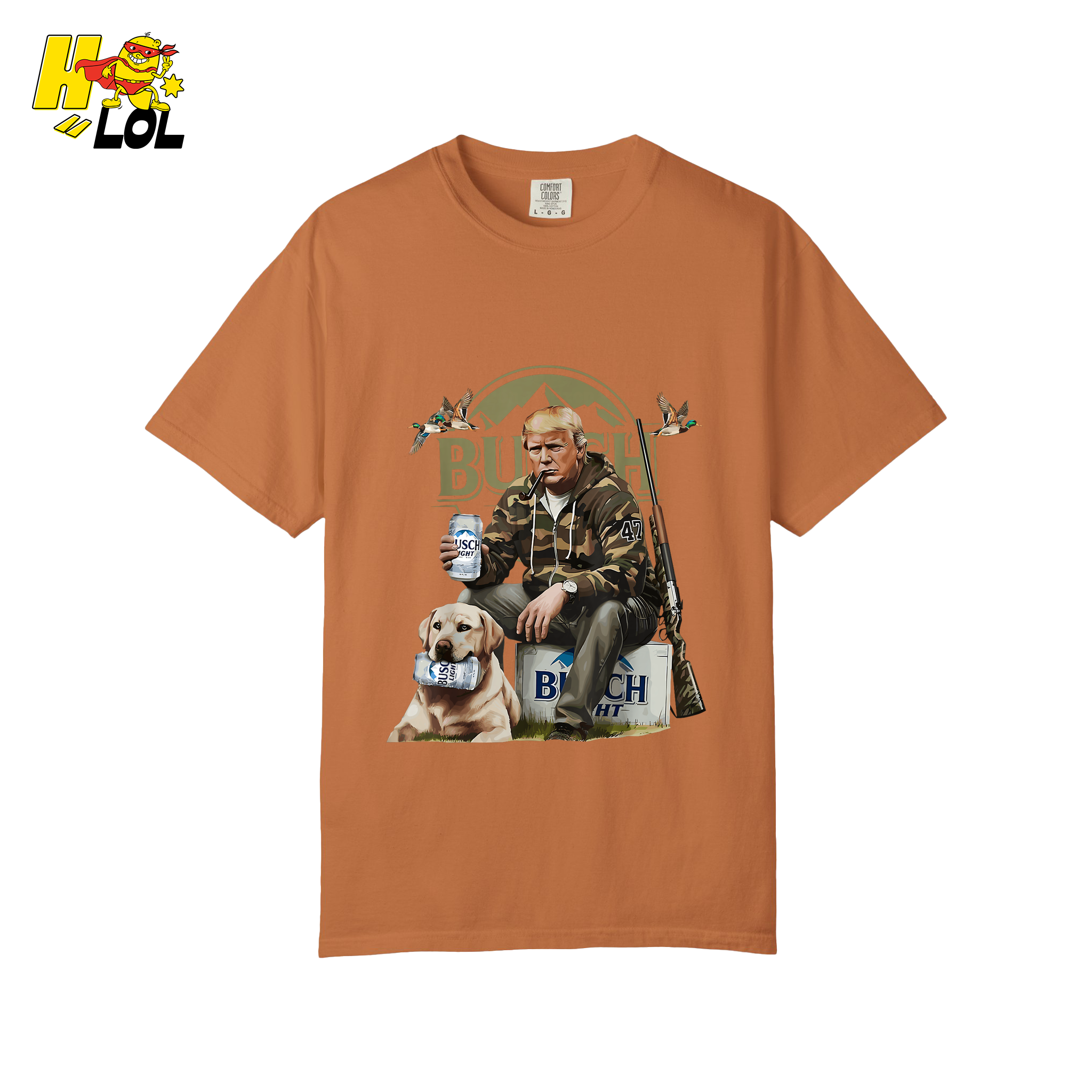 Busch Light Hunting Shirt Funny Deer Camp Dog Camo Shirt - HQLOL