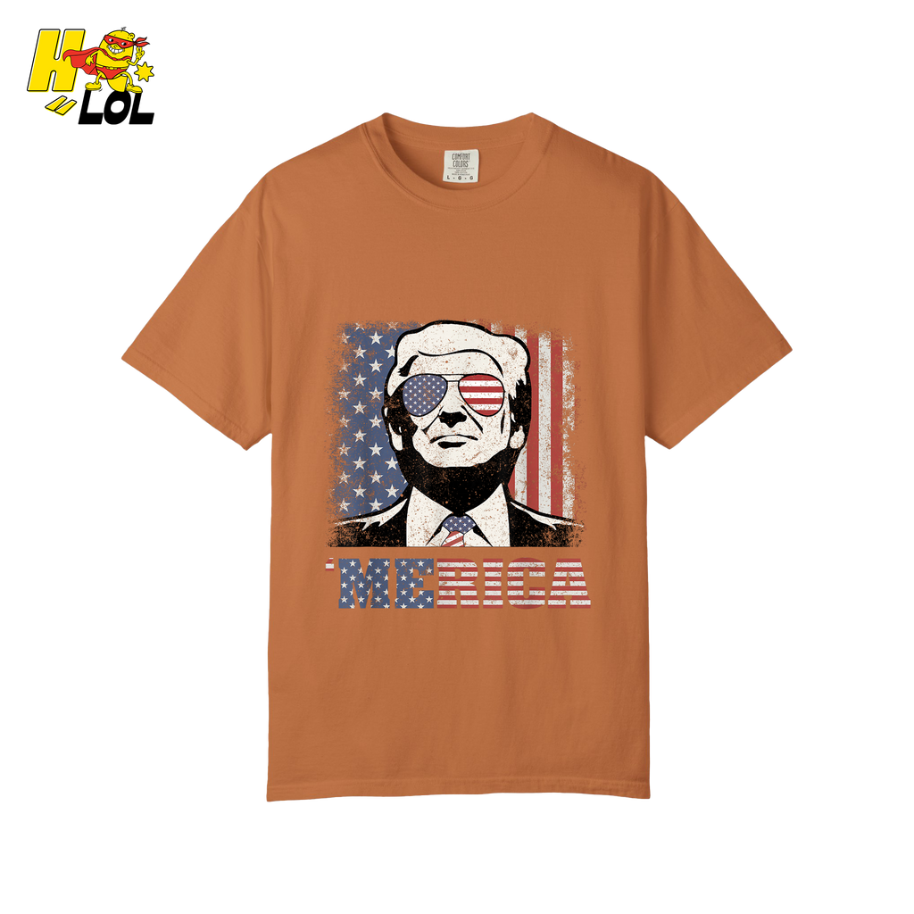 Merica Shirt Patriotic USA Flag Sunglasses Graphic Sweatshirt - HQLOL
