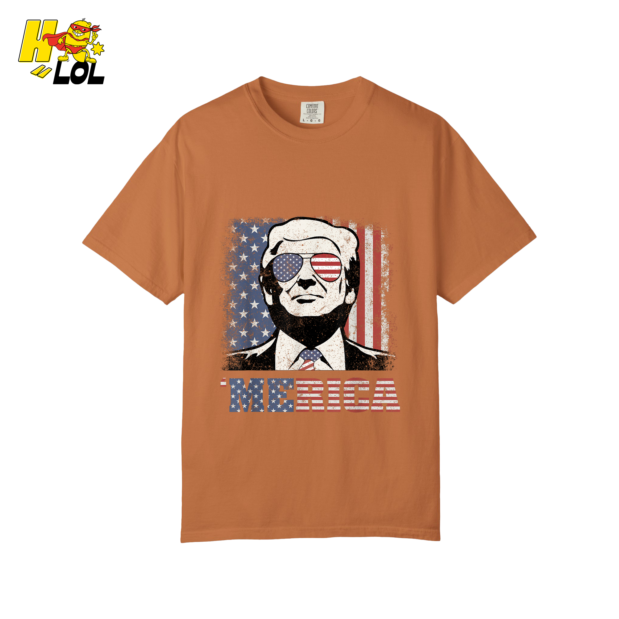 Merica Shirt Patriotic USA Flag Sunglasses Graphic Sweatshirt - HQLOL