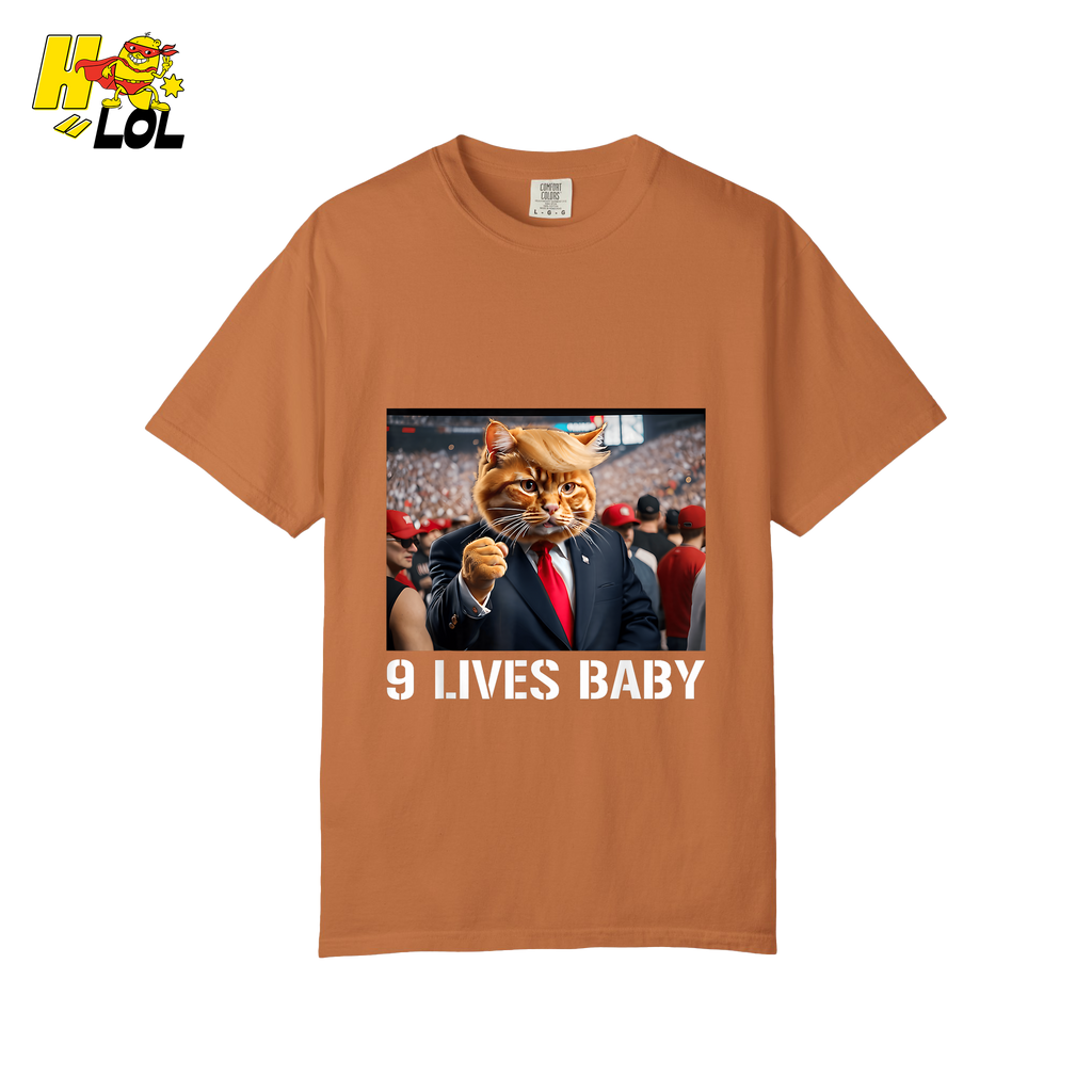 9 Lives Baby Shirt Funny Cat Meme Graphic Shirt - HQLOL