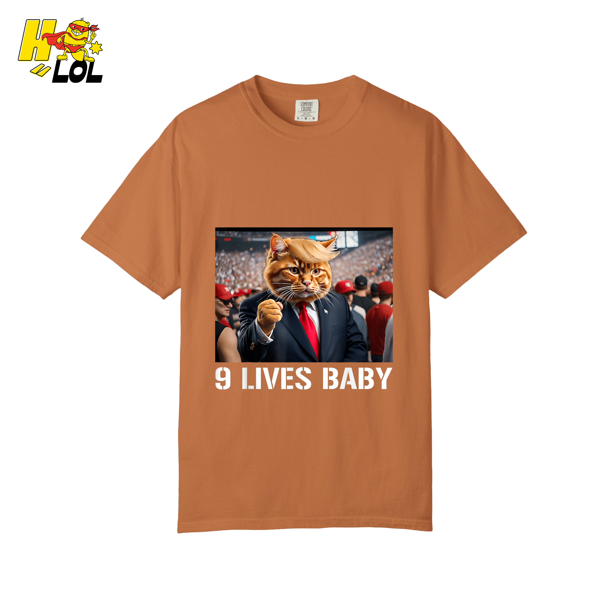 9 Lives Baby Shirt Funny Cat Meme Graphic Shirt - HQLOL