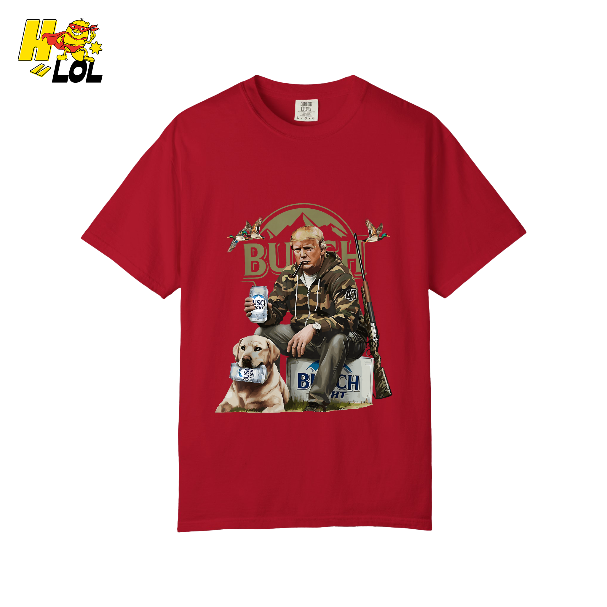 Busch Light Hunting Shirt Funny Deer Camp Dog Camo Shirt - HQLOL