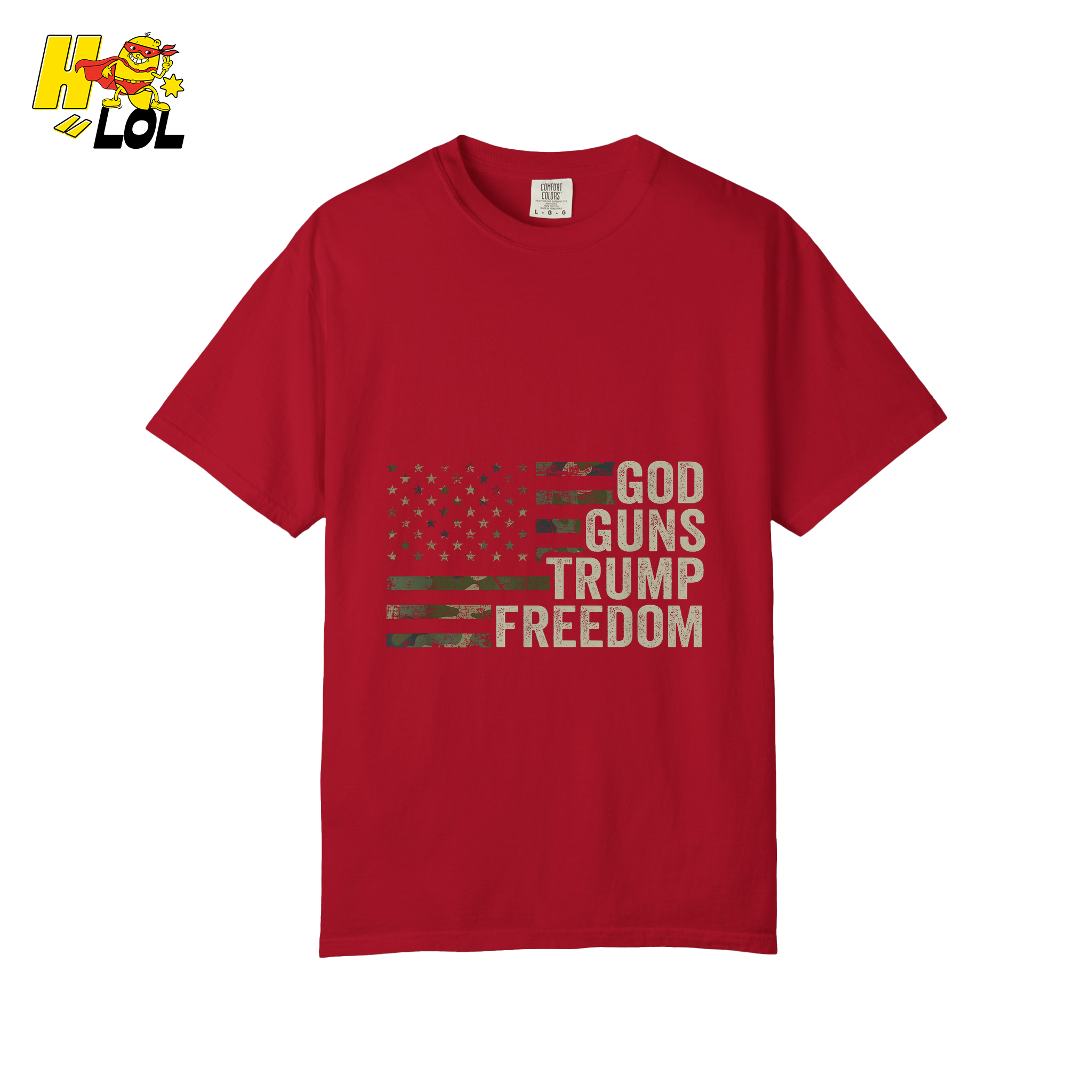 God Guns Trump Freedom Shirt Patriotic Camo Flag Shirt - HQLOL