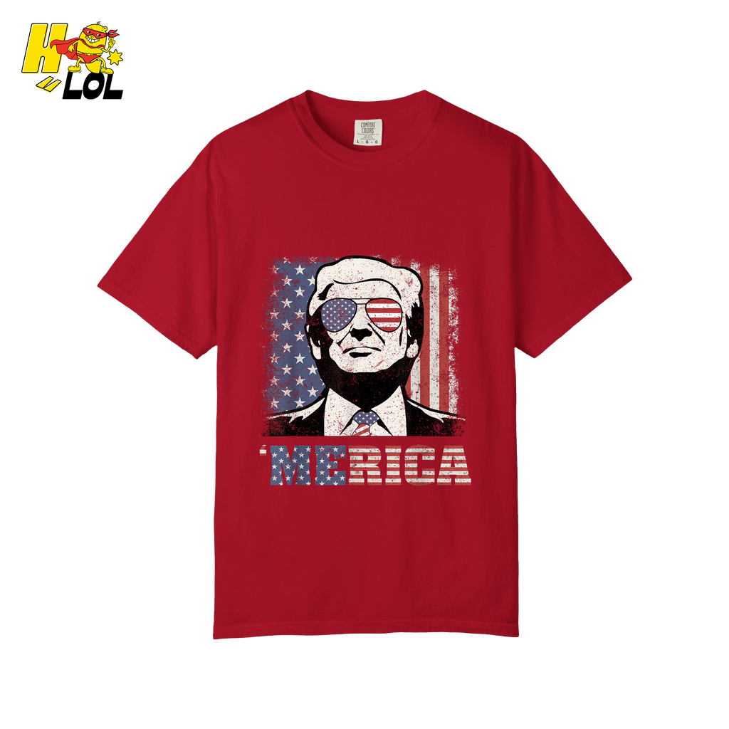 Merica Shirt Patriotic USA Flag Sunglasses Graphic Sweatshirt - HQLOL