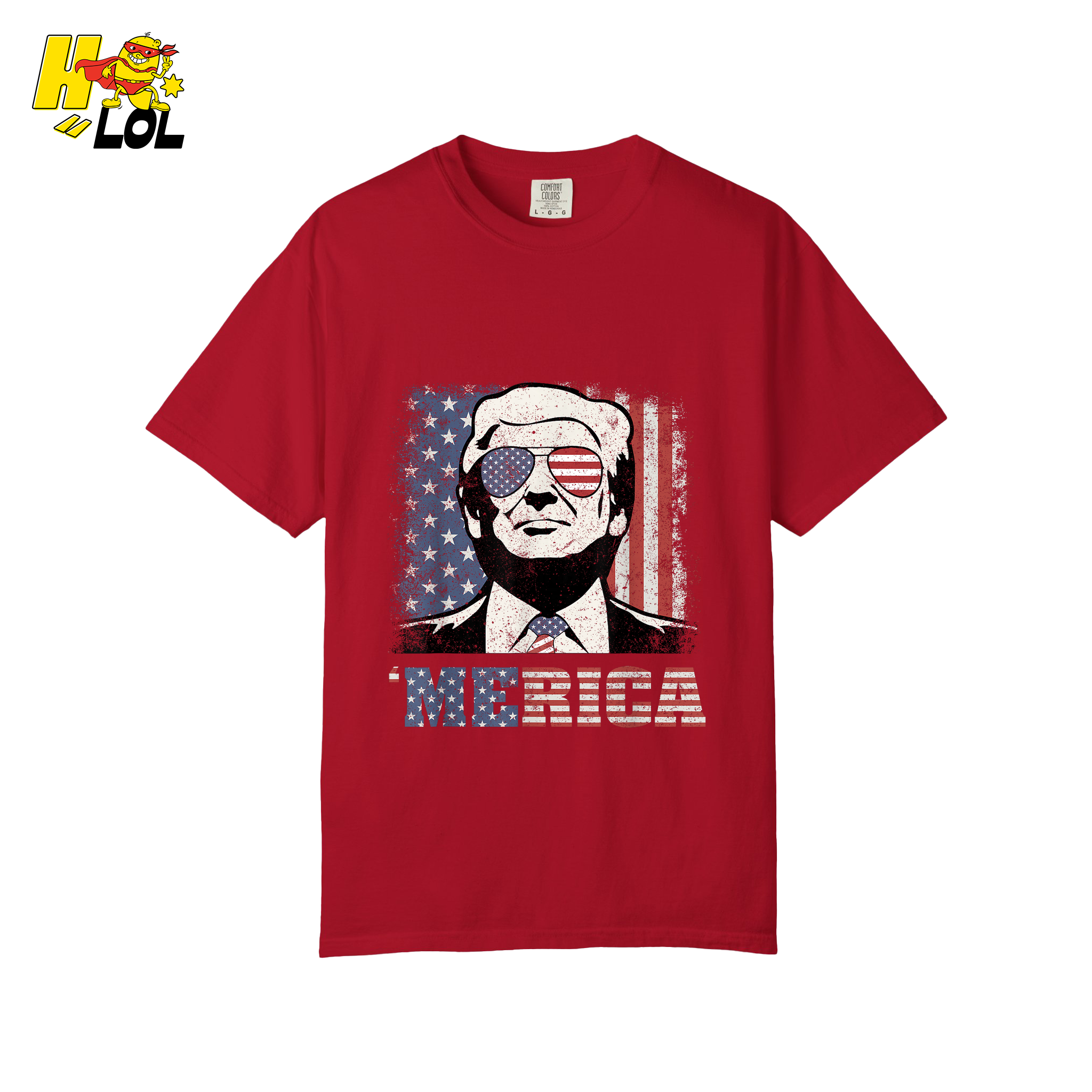 Merica Shirt Patriotic USA Flag Sunglasses Graphic Sweatshirt - HQLOL