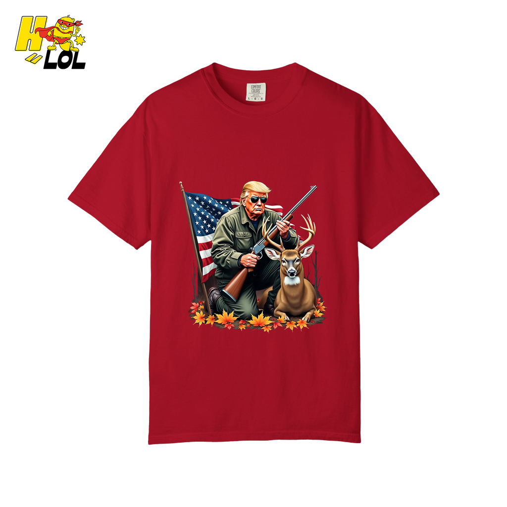 Patriotic Hunting Shirt Hunter Deer American Flag Graphic Shirt - HQLOL