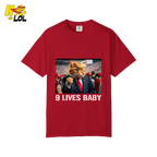 9 Lives Baby Shirt Funny Cat Meme Graphic Shirt - HQLOL