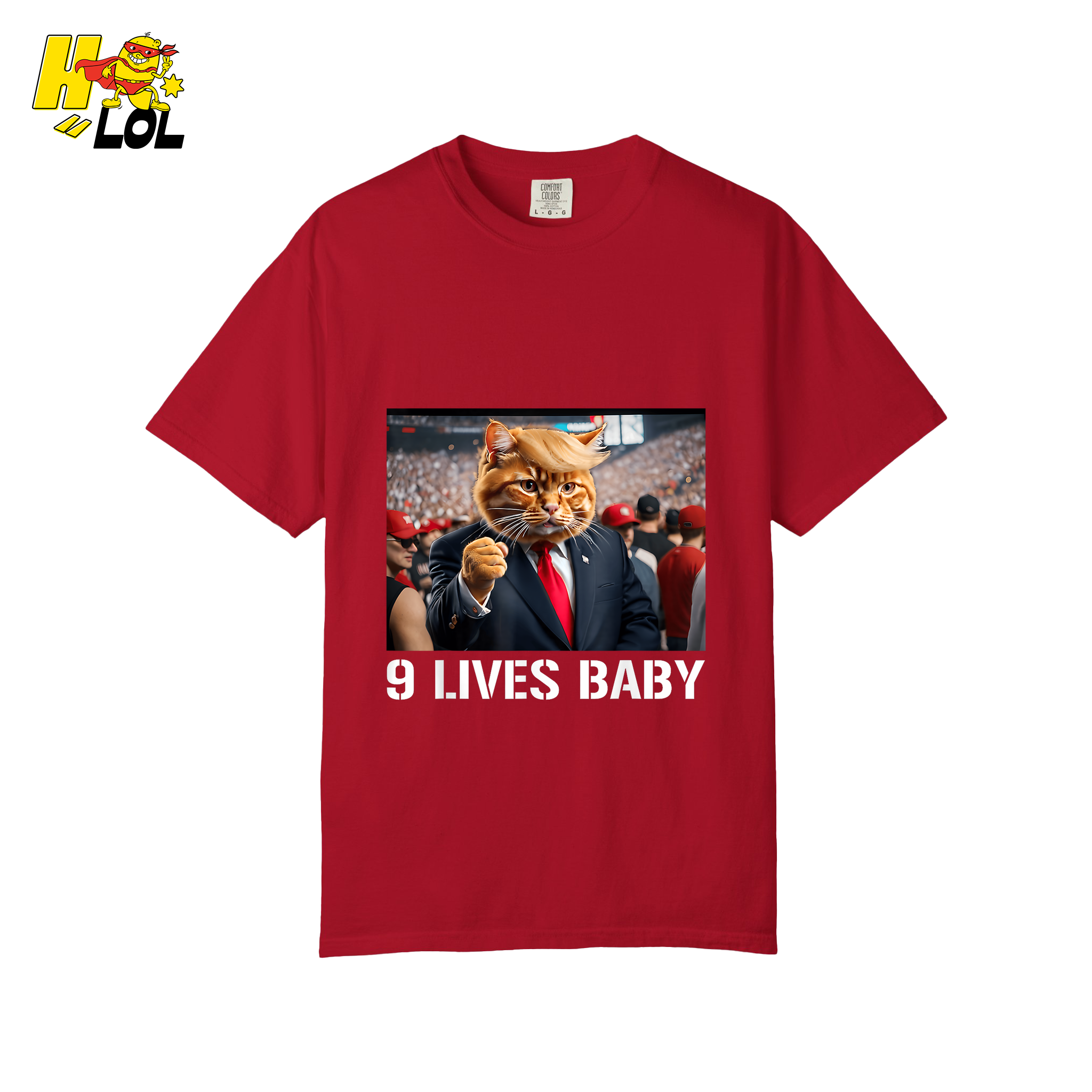 9 Lives Baby Shirt Funny Cat Meme Graphic Shirt - HQLOL
