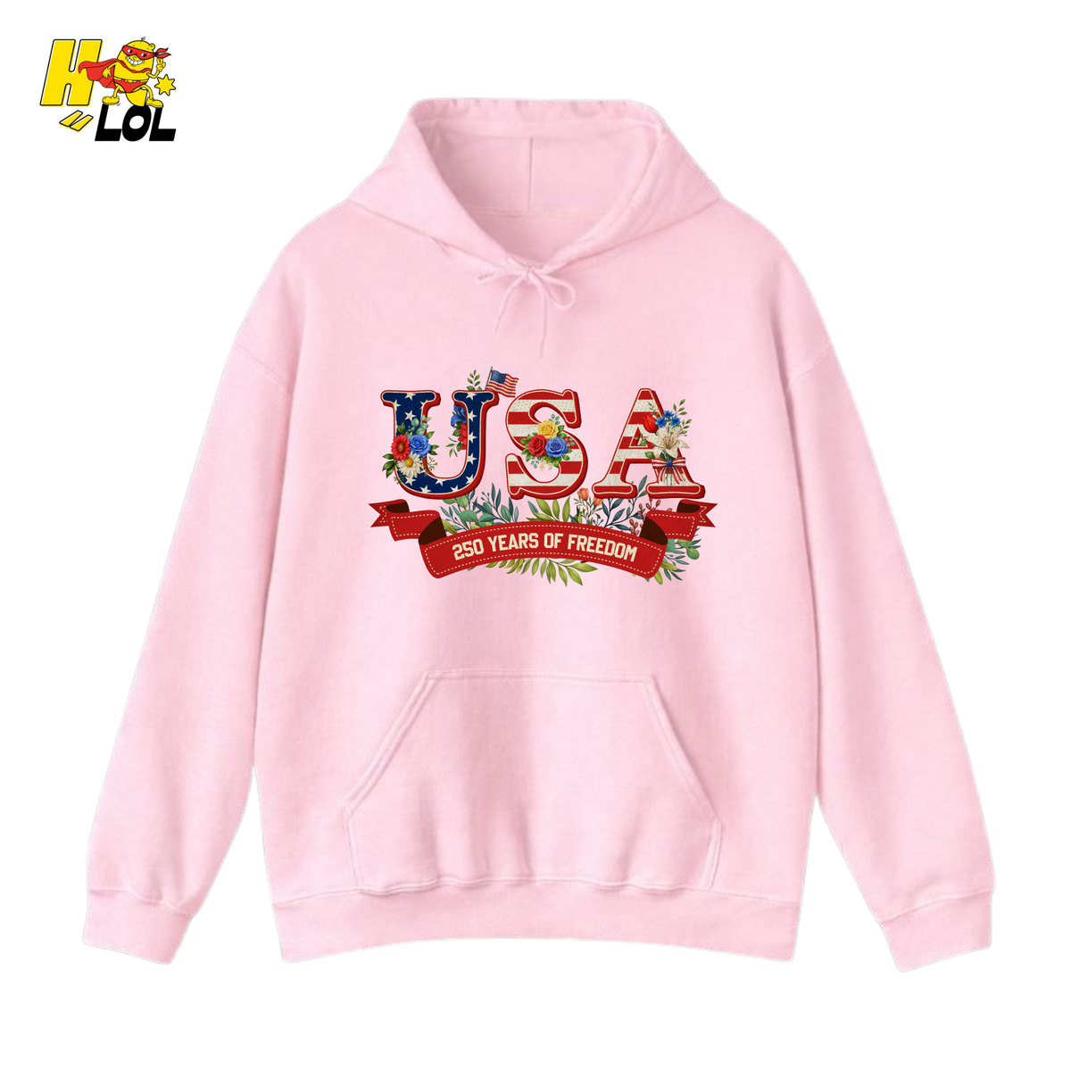 USA 250 Years Of Freedom Floral Hoodie Gift For Patriots - HQLOL
