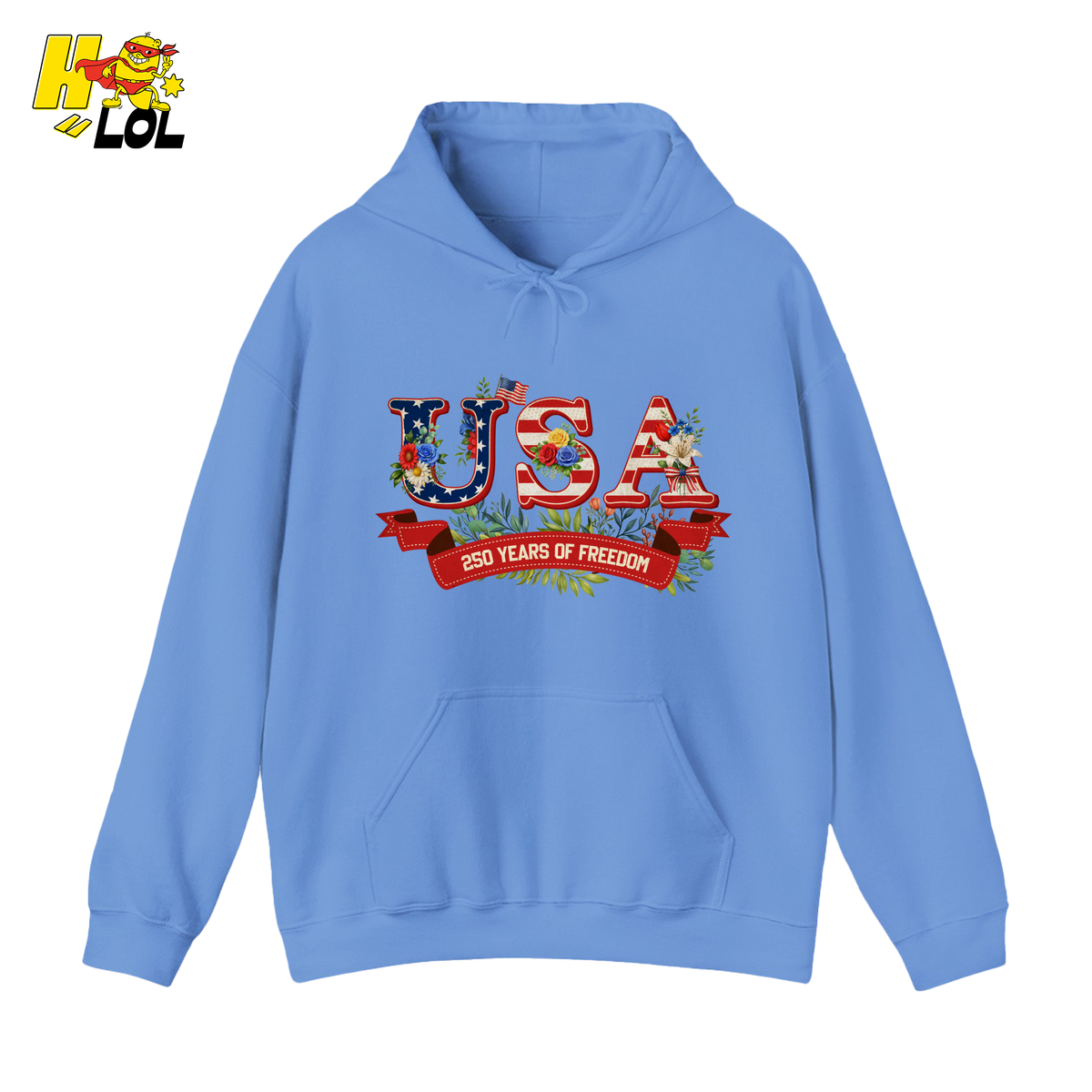 USA 250 Years Of Freedom Floral Hoodie Gift For Patriots - HQLOL