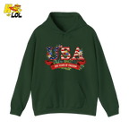 USA 250 Years Of Freedom Floral Hoodie Gift For Patriots - HQLOL