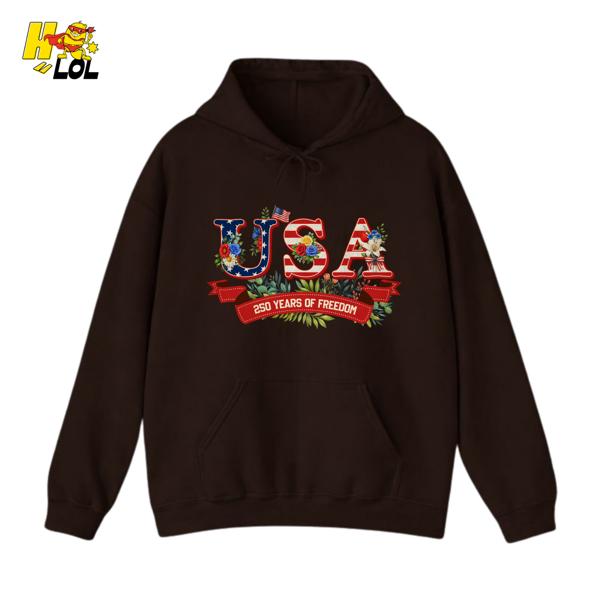 USA 250 Years Of Freedom Floral Hoodie Gift For Patriots - HQLOL