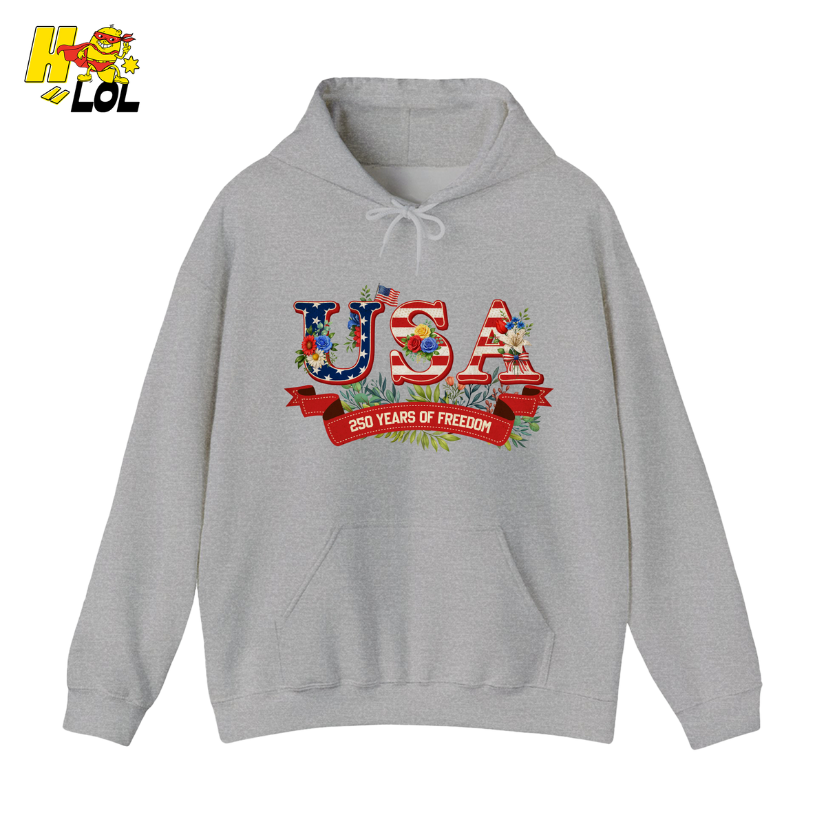USA 250 Years Of Freedom Floral Hoodie Gift For Patriots - HQLOL
