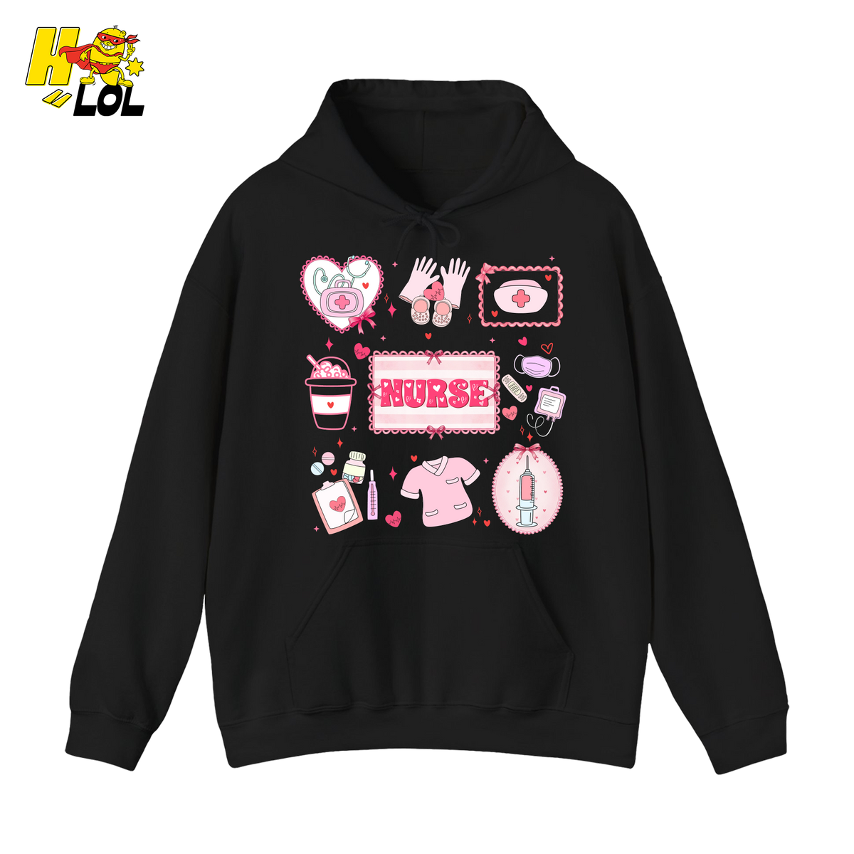 Valentine Nurse Cute Icons Hoodie Gift for Nurses - HQLOL