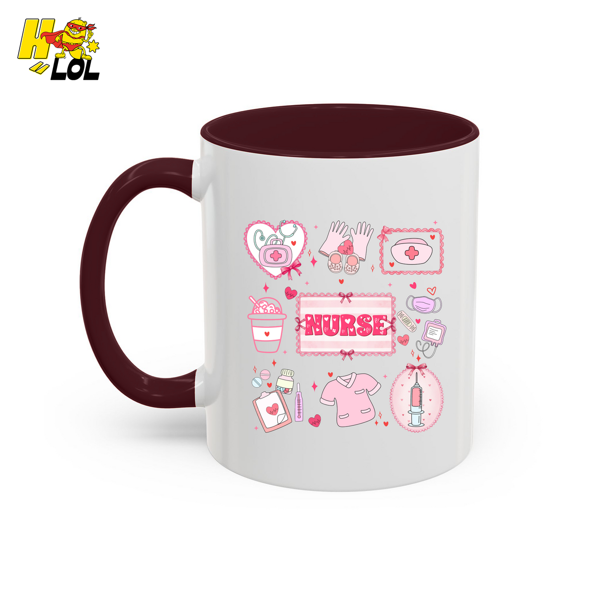 Valentine Nurse Cute Icons Mug Gift for Nurses - HQLOL