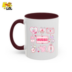 Valentine Nurse Cute Icons Mug Gift for Nurses - HQLOL