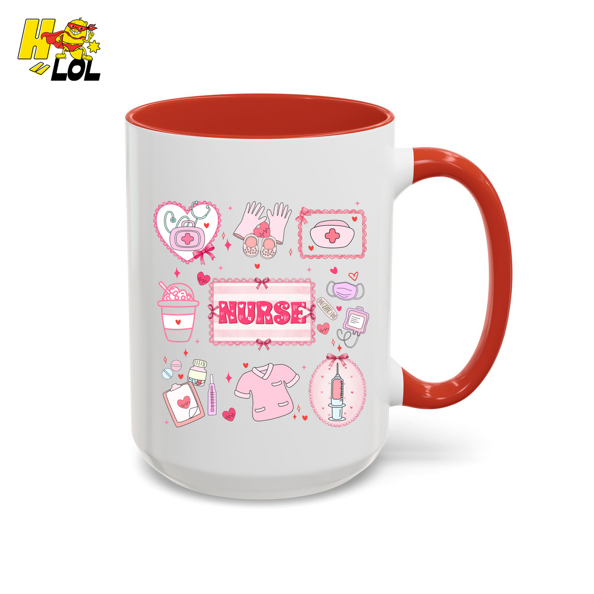 Valentine Nurse Cute Icons Mug Gift for Nurses - HQLOL