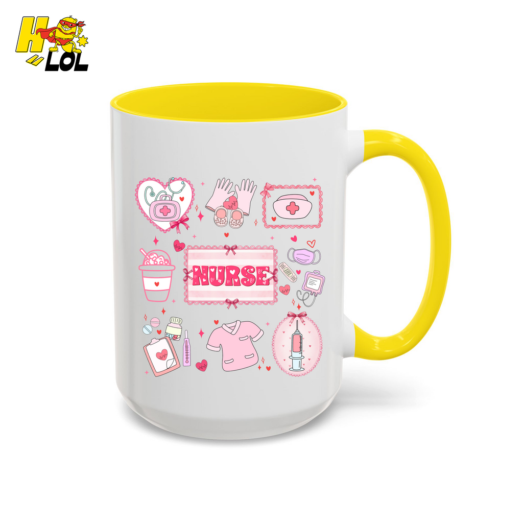 Valentine Nurse Cute Icons Mug Gift for Nurses - HQLOL
