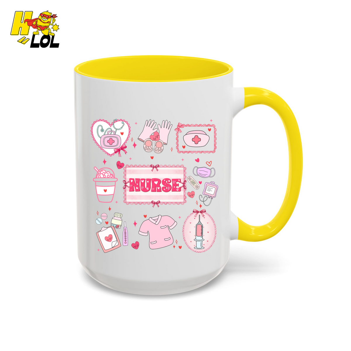 Valentine Nurse Cute Icons Mug Gift for Nurses - HQLOL