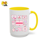 Valentine Nurse Cute Icons Mug Gift for Nurses - HQLOL