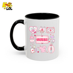 Valentine Nurse Cute Icons Mug Gift for Nurses - HQLOL