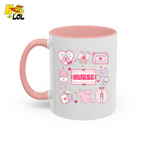 Valentine Nurse Cute Icons Mug Gift for Nurses - HQLOL