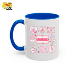 Valentine Nurse Cute Icons Mug Gift for Nurses - HQLOL