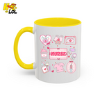 Valentine Nurse Cute Icons Mug Gift for Nurses - HQLOL