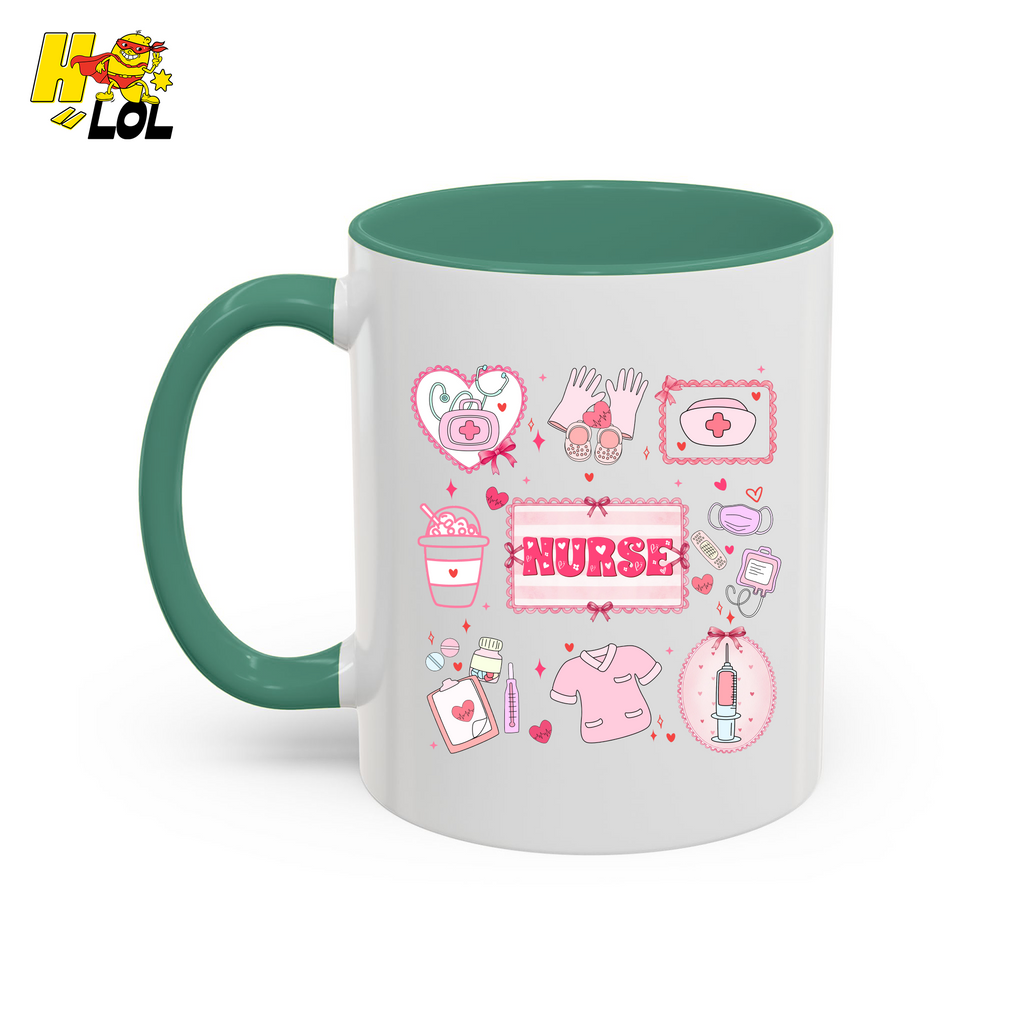 Valentine Nurse Cute Icons Mug Gift for Nurses - HQLOL