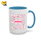 Valentine Nurse Cute Icons Mug Gift for Nurses - HQLOL