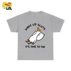 Wake Up Sluts It's Time To Sin Funny Duck T-shirt Gift for Friends - HQLOL