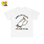 Wake Up Sluts It's Time To Sin Funny Duck T-shirt Gift for Friends - HQLOL