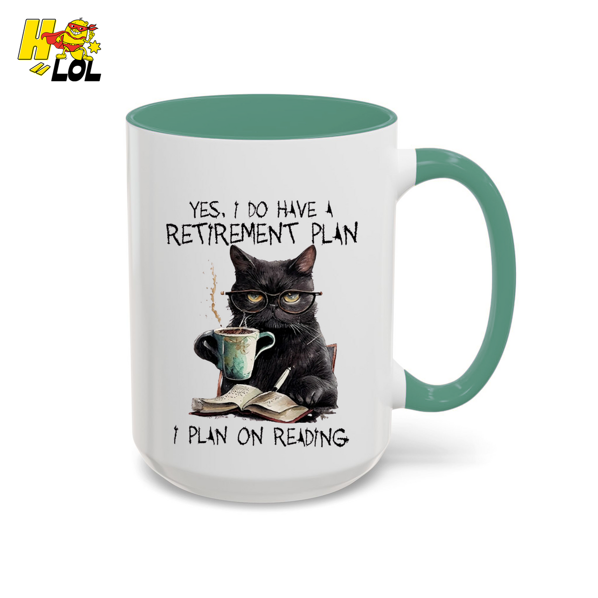 Yes I Do Have A Retirement Plan Reading Cat Mug Gift For Book Lovers - HQLOL