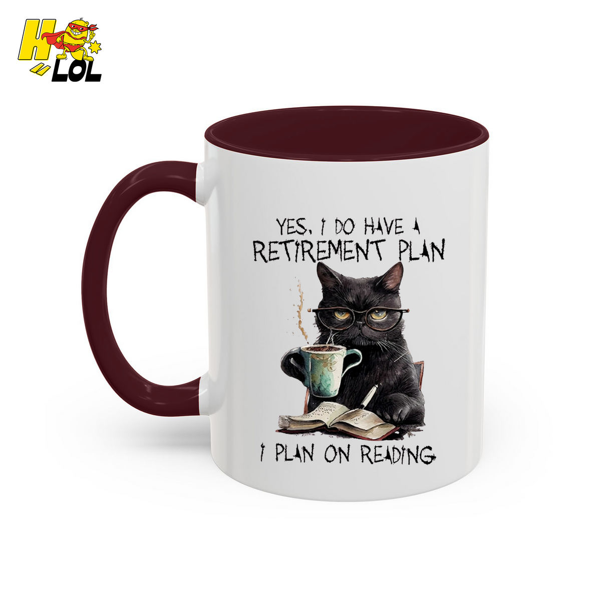 Yes I Do Have A Retirement Plan Reading Cat Mug Gift For Book Lovers - HQLOL