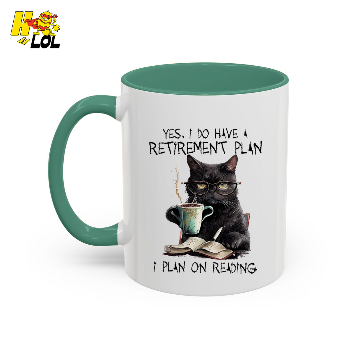 Yes I Do Have A Retirement Plan Reading Cat Mug Gift For Book Lovers - HQLOL