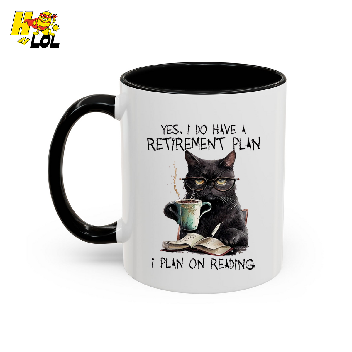 Yes I Do Have A Retirement Plan Reading Cat Mug Gift For Book Lovers - HQLOL